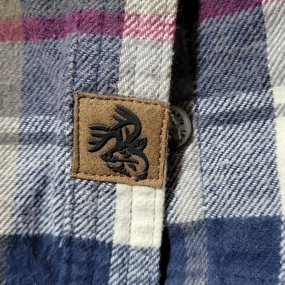 Legendary Whitetails large cotton luxury flannel plaid darted waist blue cream - Picture 2 of 12